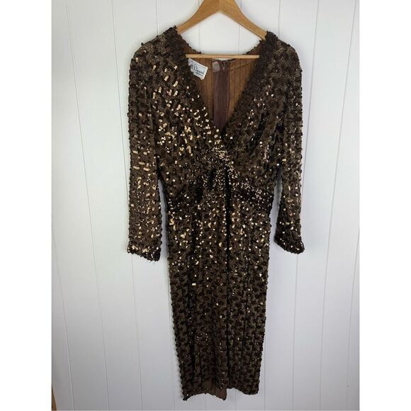 Vintage Lilli Diamond California Sequin Bombshell Dress 1960s approx M - Picture 1 of 7